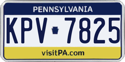 PA license plate KPV7825