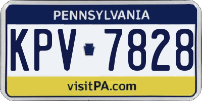 PA license plate KPV7828