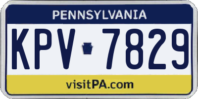 PA license plate KPV7829