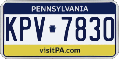 PA license plate KPV7830