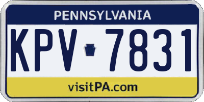 PA license plate KPV7831