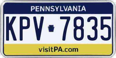 PA license plate KPV7835