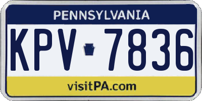 PA license plate KPV7836