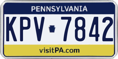 PA license plate KPV7842