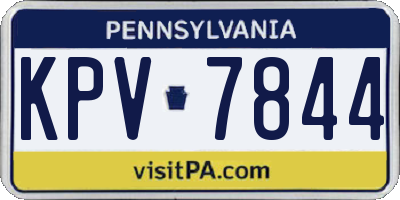 PA license plate KPV7844
