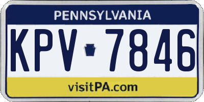 PA license plate KPV7846