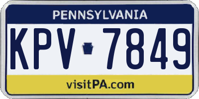 PA license plate KPV7849