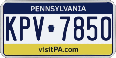 PA license plate KPV7850