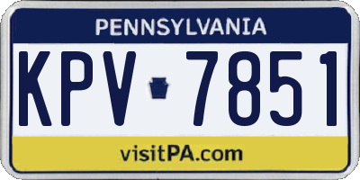 PA license plate KPV7851