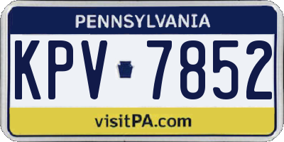 PA license plate KPV7852