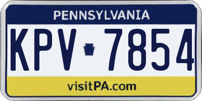PA license plate KPV7854