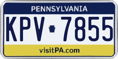 PA license plate KPV7855