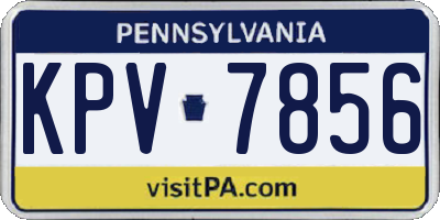 PA license plate KPV7856
