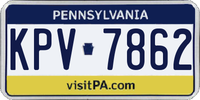 PA license plate KPV7862