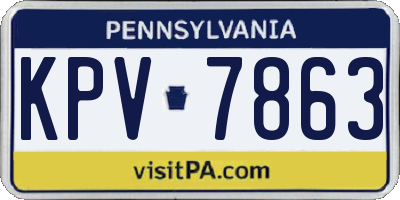 PA license plate KPV7863