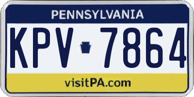 PA license plate KPV7864