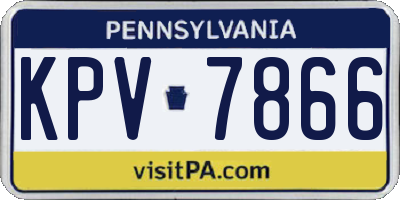 PA license plate KPV7866