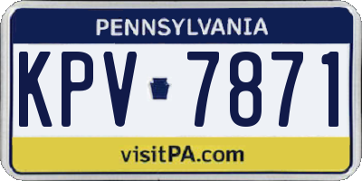 PA license plate KPV7871