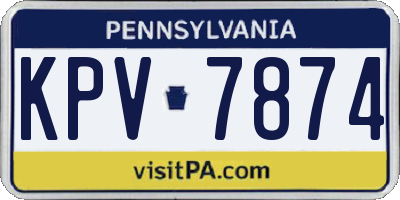 PA license plate KPV7874