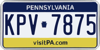 PA license plate KPV7875