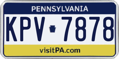 PA license plate KPV7878