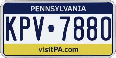 PA license plate KPV7880