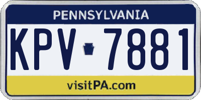 PA license plate KPV7881