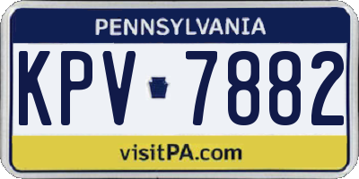 PA license plate KPV7882