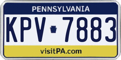 PA license plate KPV7883