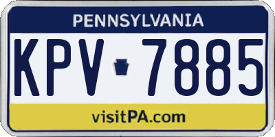 PA license plate KPV7885