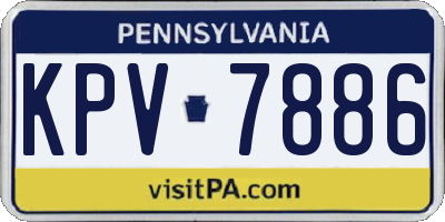 PA license plate KPV7886