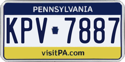 PA license plate KPV7887