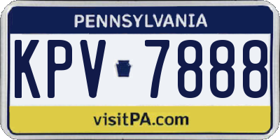 PA license plate KPV7888