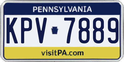PA license plate KPV7889