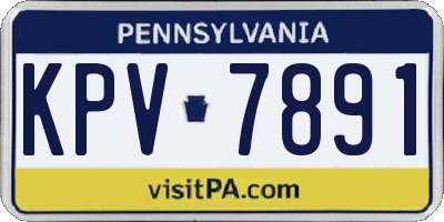 PA license plate KPV7891
