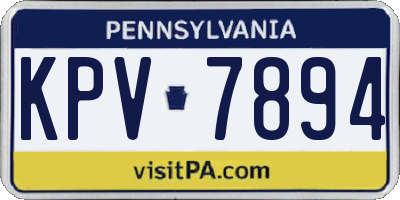 PA license plate KPV7894