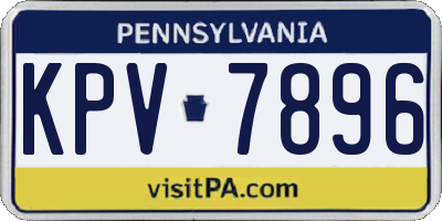 PA license plate KPV7896