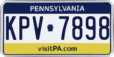 PA license plate KPV7898