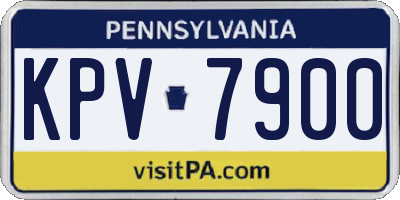 PA license plate KPV7900