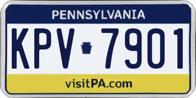 PA license plate KPV7901