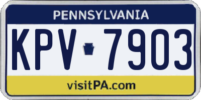 PA license plate KPV7903