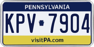 PA license plate KPV7904