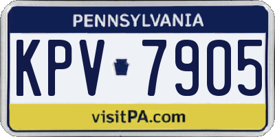 PA license plate KPV7905