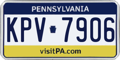 PA license plate KPV7906