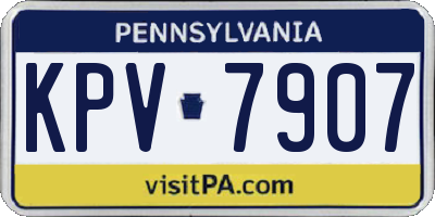 PA license plate KPV7907