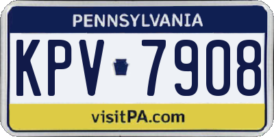 PA license plate KPV7908
