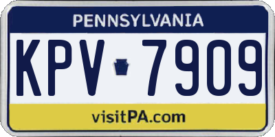 PA license plate KPV7909