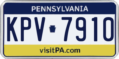 PA license plate KPV7910
