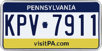 PA license plate KPV7911