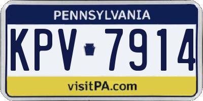 PA license plate KPV7914